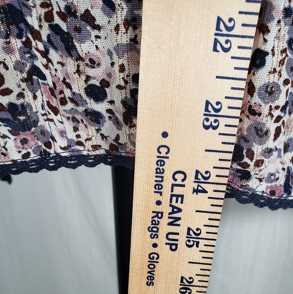 Nalini Navy and Pink with Gold Shimmer Open Front w/Tie Closure One Sz Fits All - Picture 8 of 11